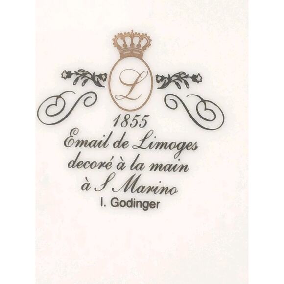 4 Pc Email De Limoges Decore A La Main A S. Marino Godinger Musical Instruments - Picture 7 of 7